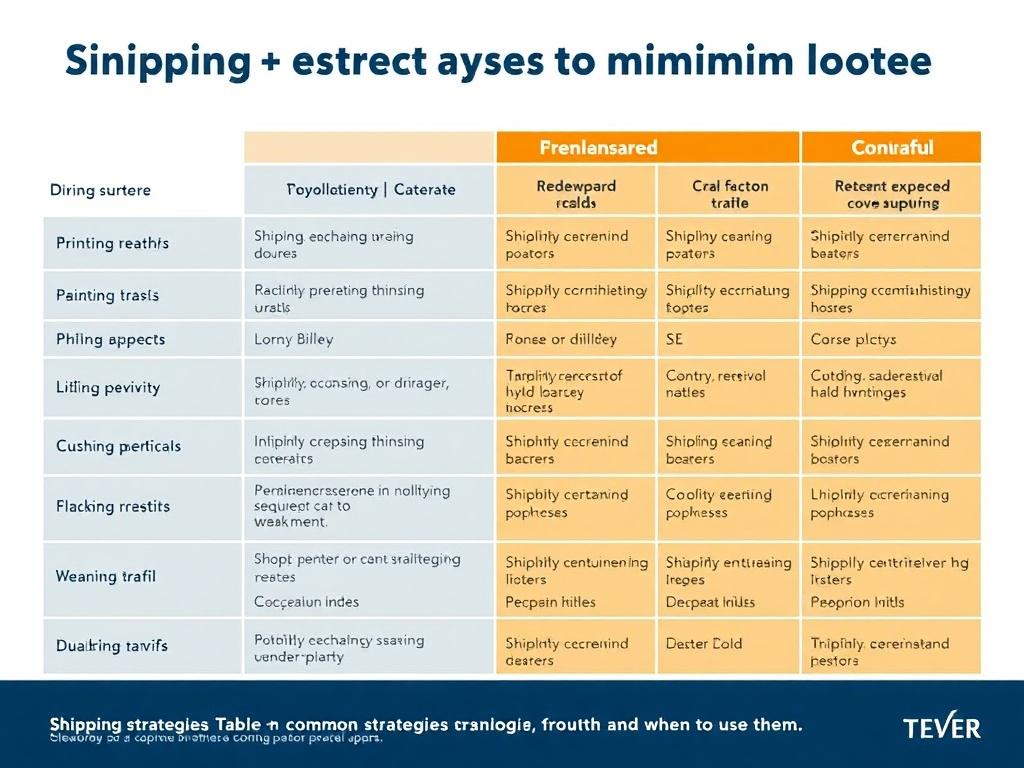     Shipping strategies to minimize tariff exposure. Table: quick reference — common strategies and when to use them