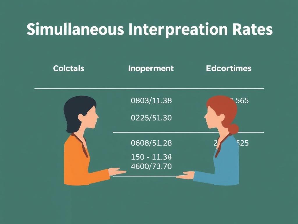 Tarifas de interpretación simultánea. Tipos de evento y rangos orientativos