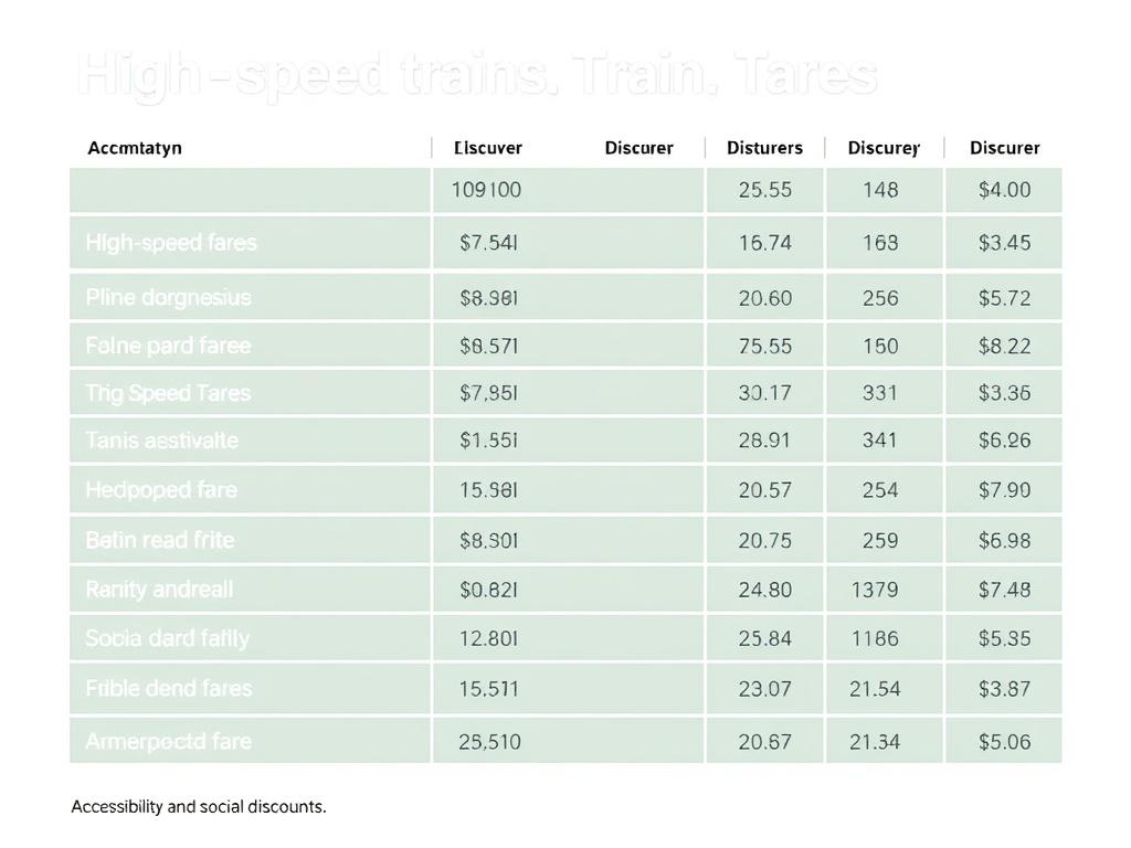 Tarifas de trenes de alta velocidad. Accesibilidad y descuentos sociales