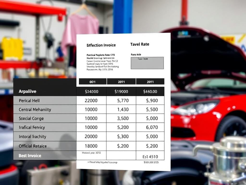 Tarifas de talleres mecánicos oficiales. Ejemplo práctico: desglose de una factura típica