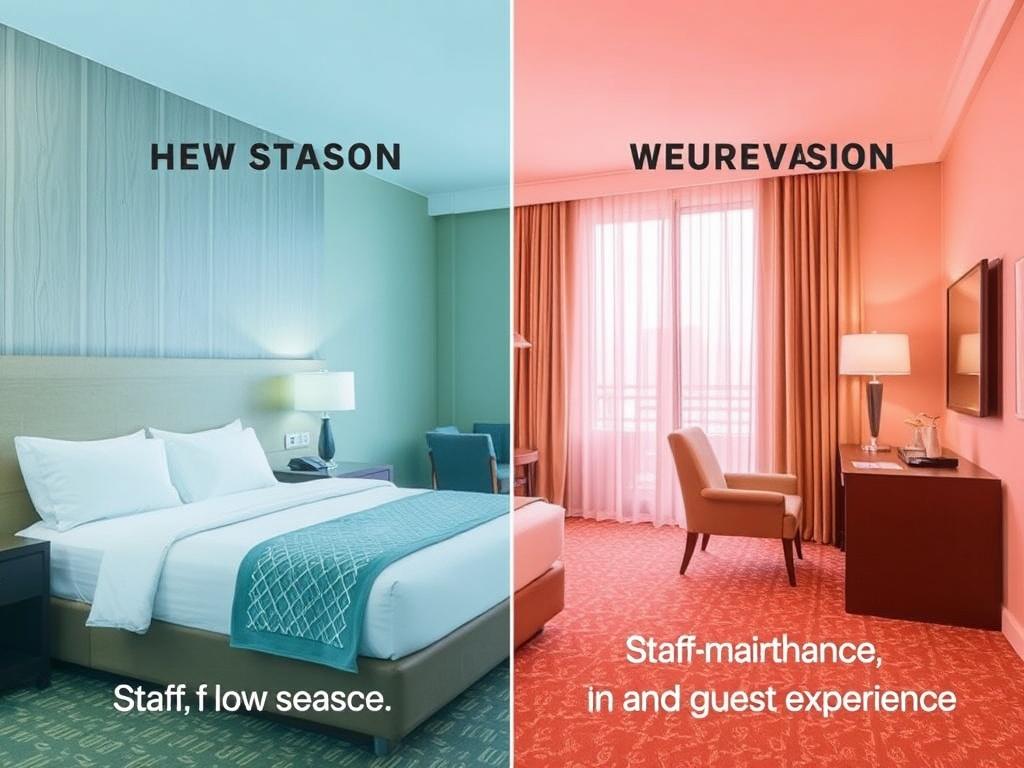 Tarifas hoteleras: temporada alta vs. temporada baja. Efectos operativos: personal, mantenimiento y experiencia del huésped Tarifas hoteleras: temporada alta vs. temporada baja. Efectos operativos: personal, mantenimiento y experiencia del huésped